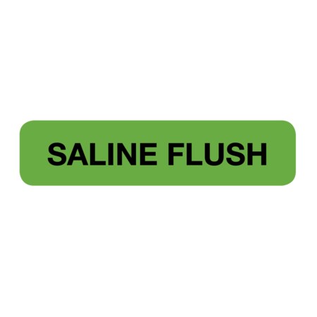 Nevs Label, Saline Flush 5/16" x 1-1/4" Green w/Black SANTW-0120